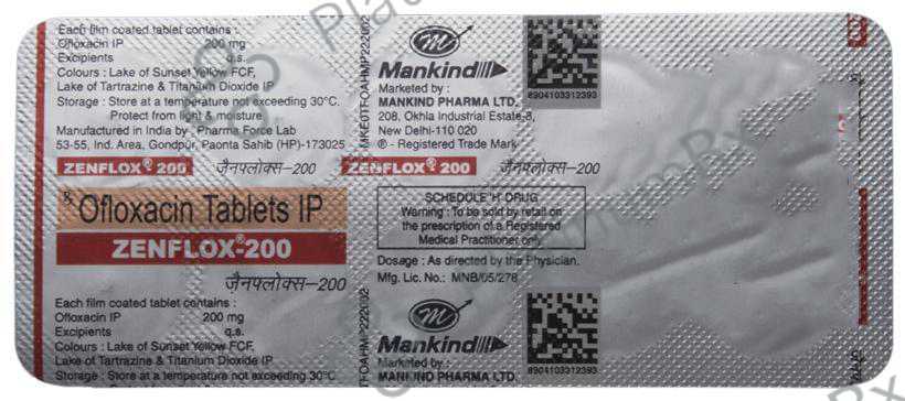 Zenflox 200mg Tablet 10s