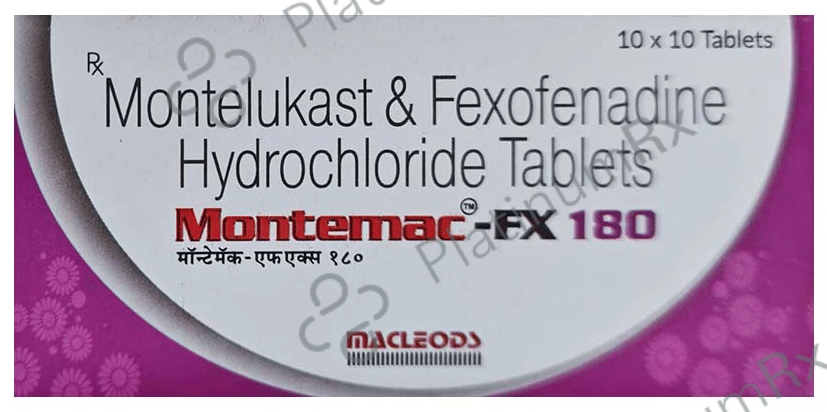 Montemac FX 180/10mg Tablet 10s
