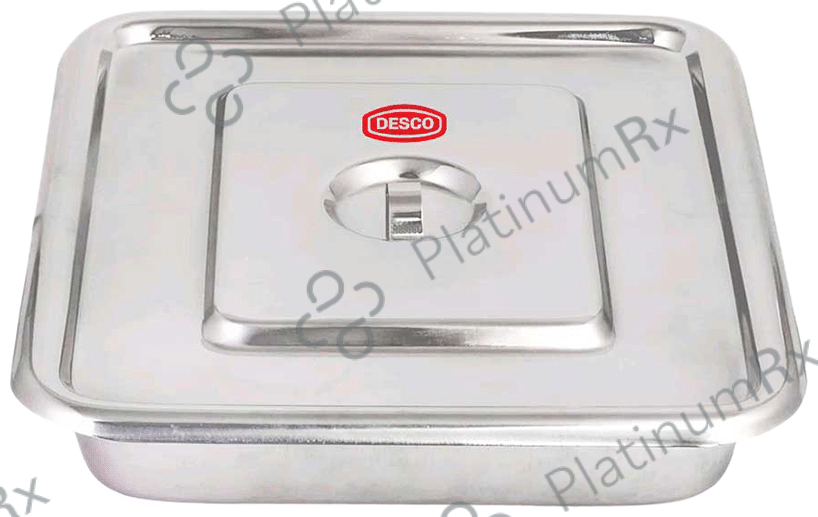 DESCO Instrument Tray With Cover Stainless Steel 202 Grade 11x7x2 inch