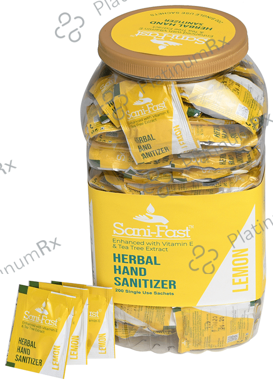 Sani-Fast Herbal Hand Sanitizer (1.5ml Each) Lemon 200 Sachets