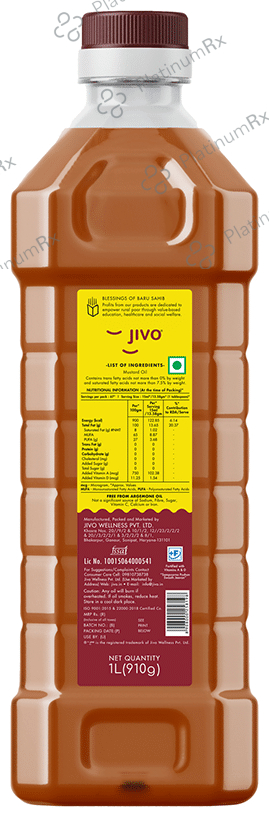 Jivo Cold Pressed Kachi Ghani Mustard Oil 1 Ltr