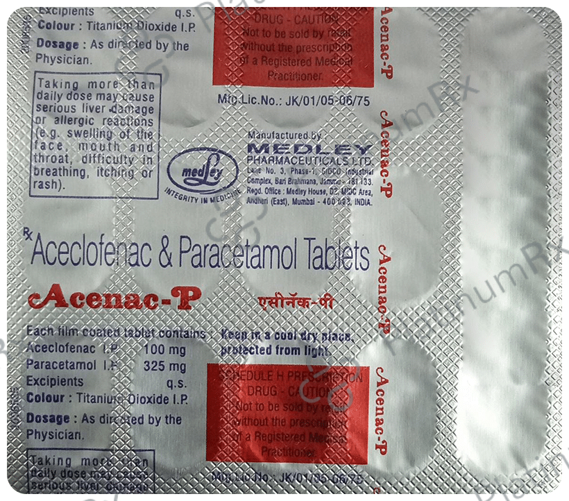 Acenac P 100/325mg Tablet 15s