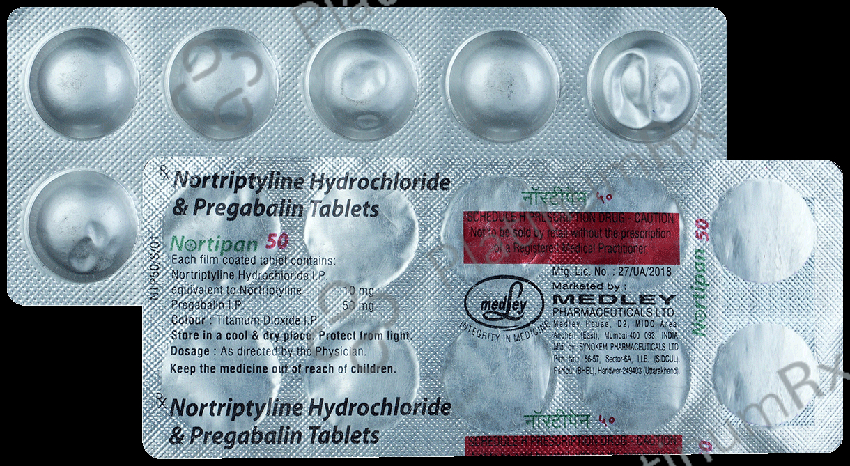 Nortipan 50mg/10mg Tablet