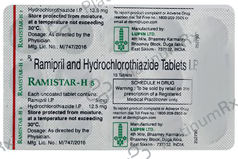 Ramistar H 12.5/5mg Tablet 15s