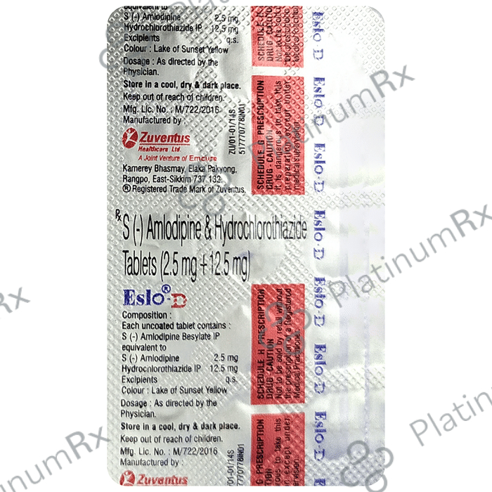 Eslo D 2.5/12.5mg Tablet 15s