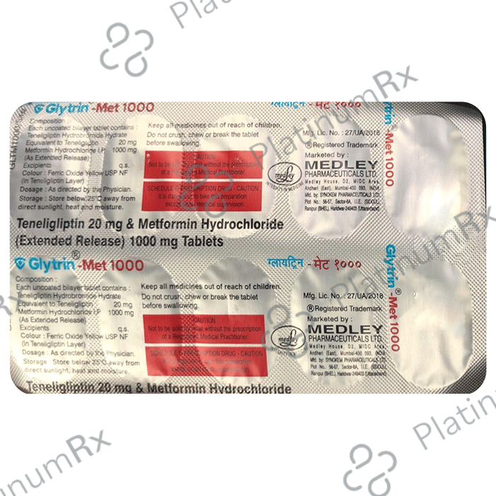 Glytrin Met 1000/20mg Tablet 10s