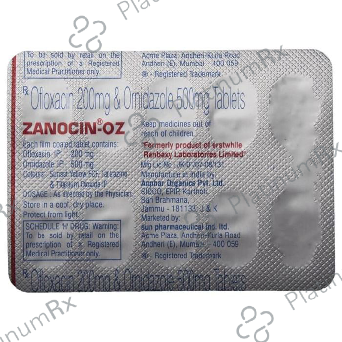 Zanocin OZ 200/500mg Tablet 10s