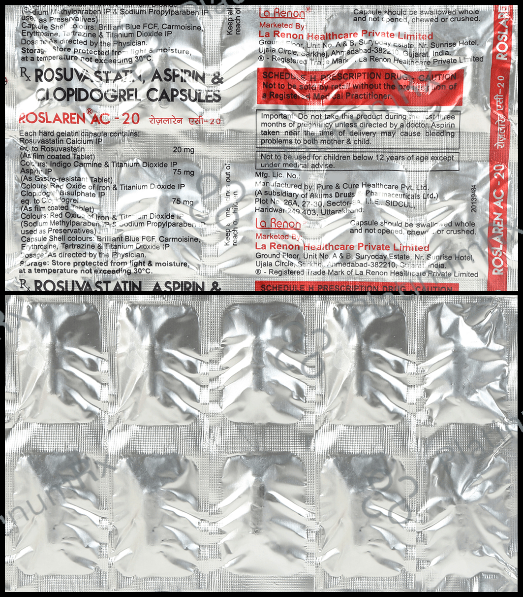 Roslaren AC 20/75/75mg Capsule 10s