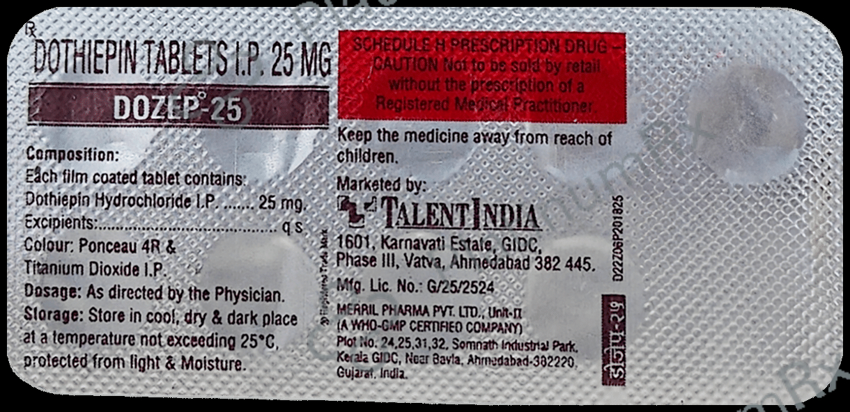Dozep 25mg Tablet