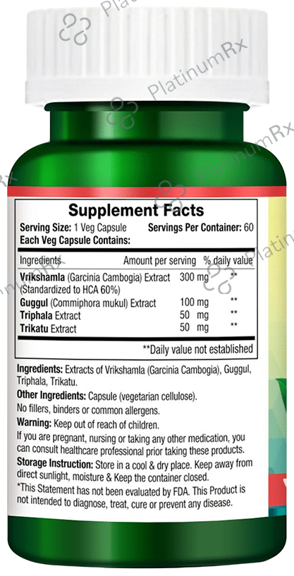 Morpheme Natural Slim (Garcinia) 500mg Extract Veg Capsules