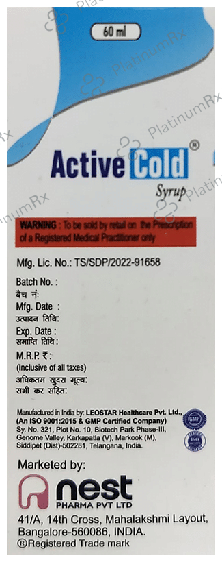 Active Cold 2/5mg Syrup 60ml