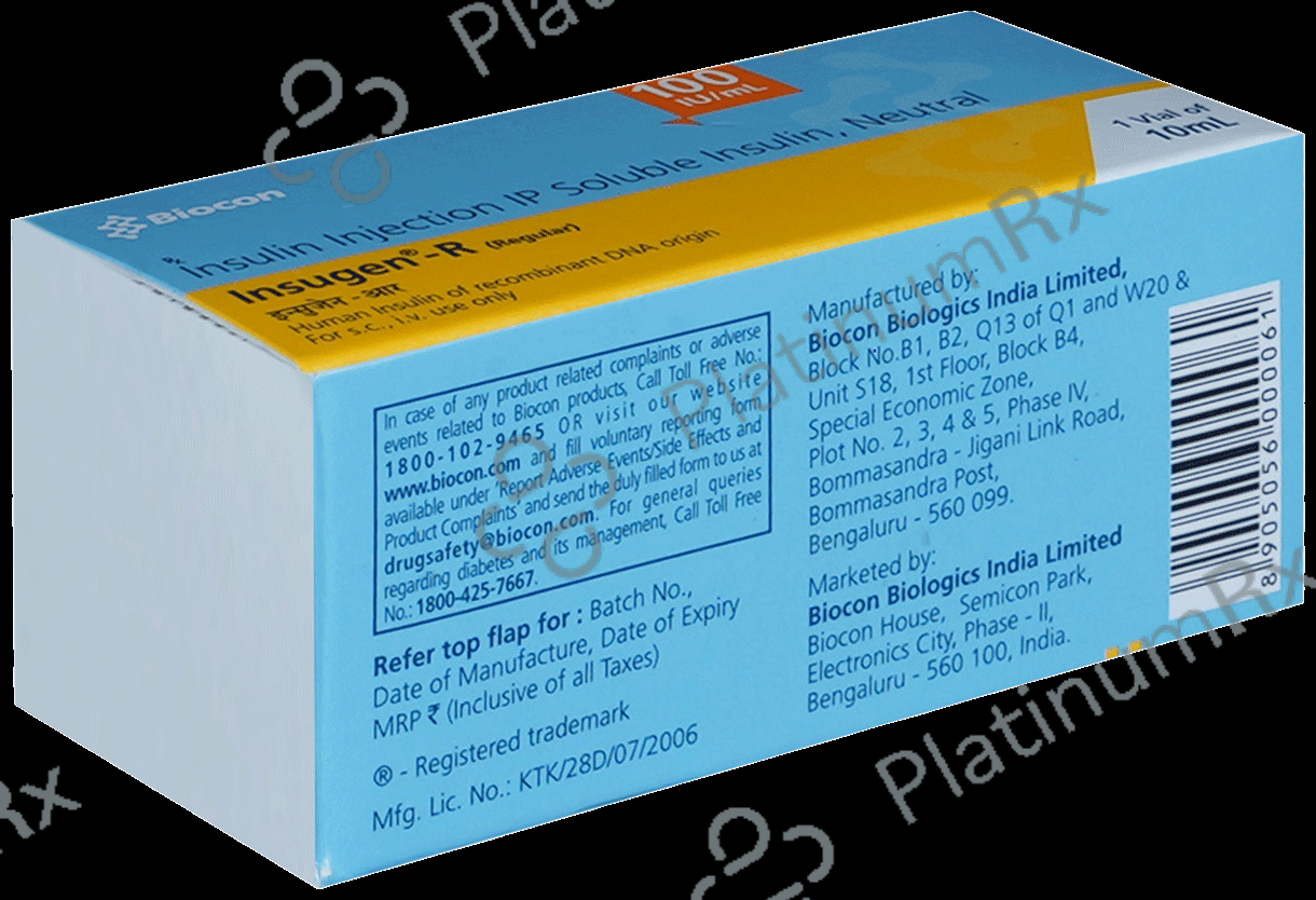 Insugen R (100 IU/ml) (1*10ml Vial)