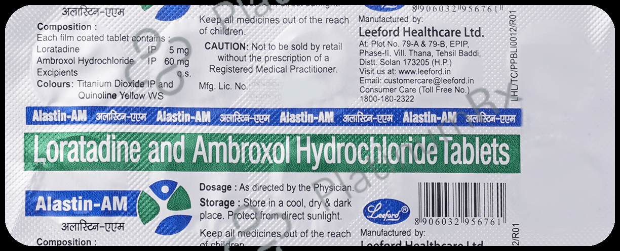 Alastin AM 60/5mg Tablet 10s