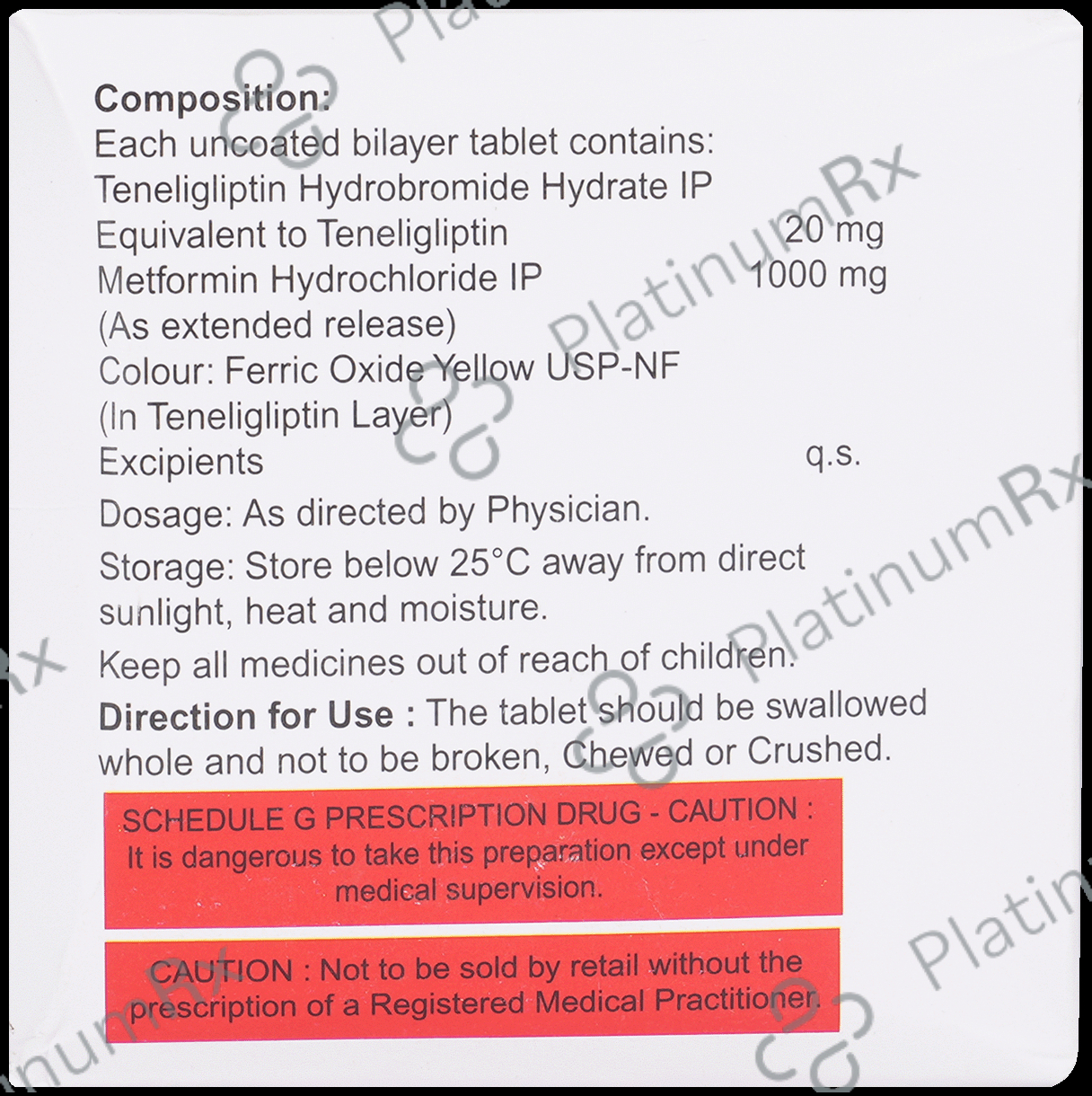 Tenali M 1000/20mg Tablet ER 10s