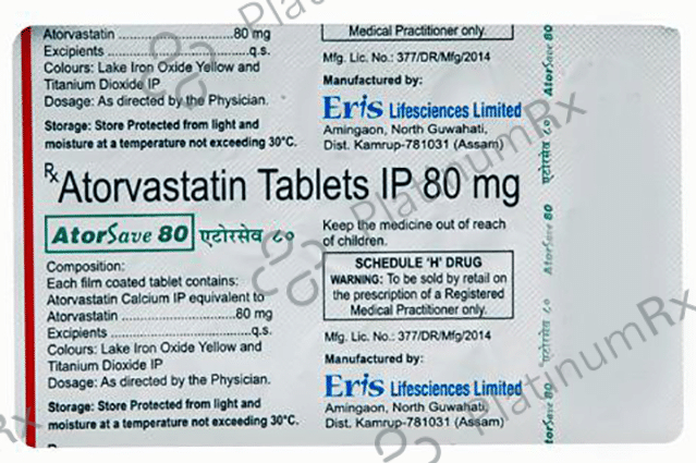 Atorsave 80mg Tablet 15s