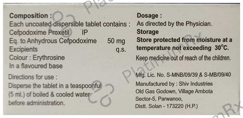 Sactum-O 50 Tablet DT