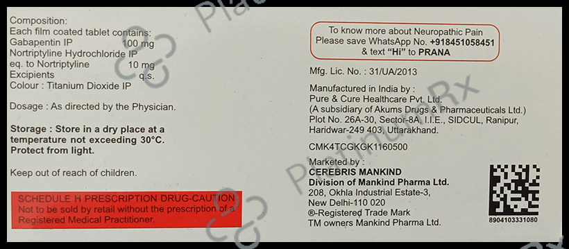 Trugaba NT 100/10mg Tablet 10s