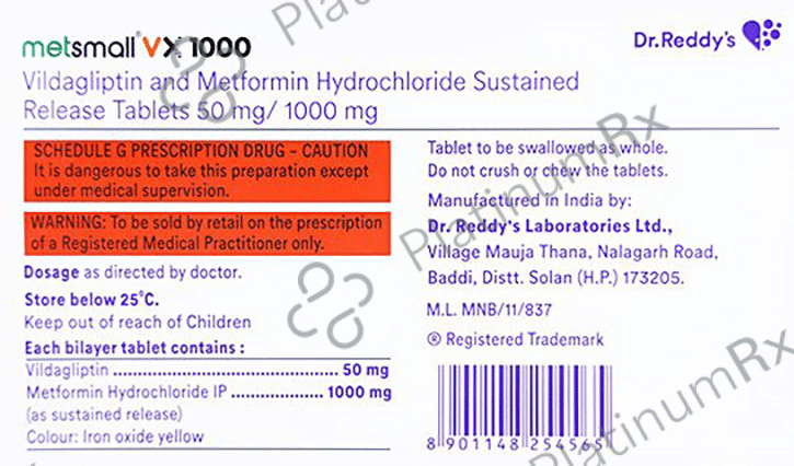 Metsmall VX 1000/50mg Tablet SR 10s
