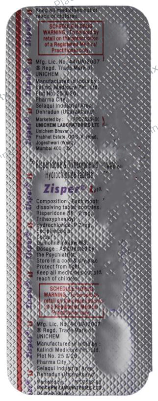 Zisper LS 2/2mg Tablet 10s