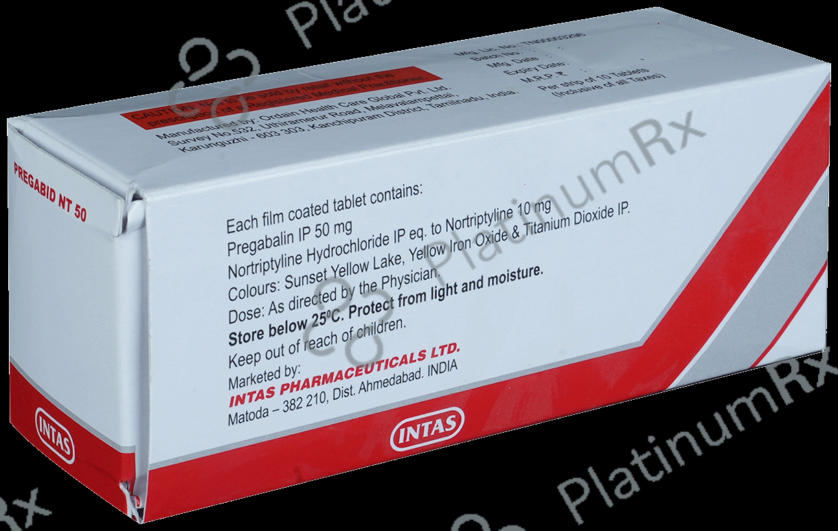Pregabid NT 50mg/10mg Tablet