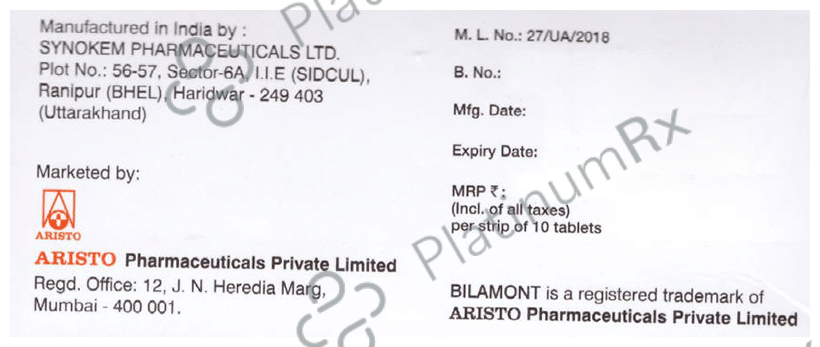 Bilamont 20/10mg Tablet 10s