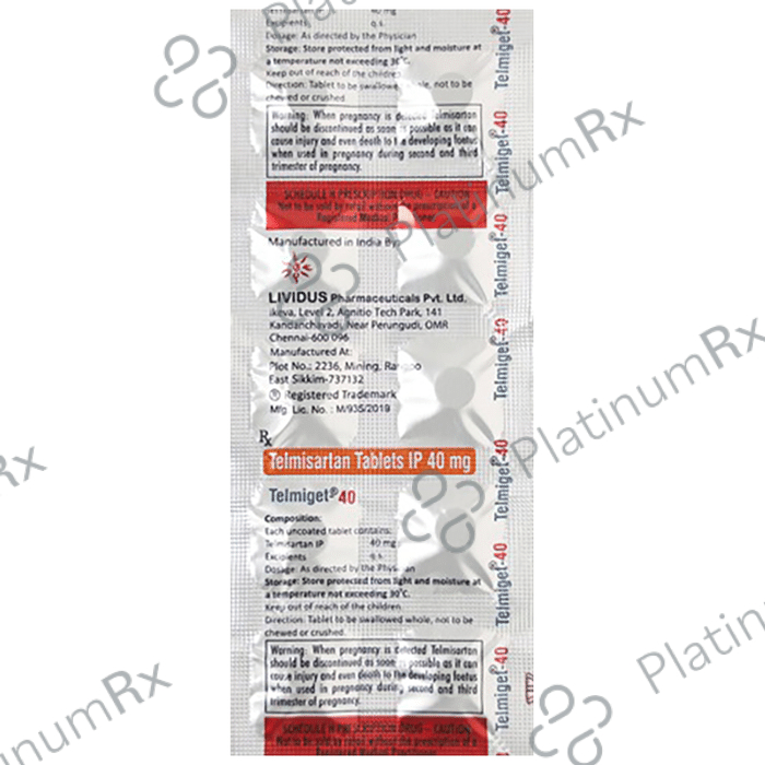 Telmiget 40mg Tablet 10s