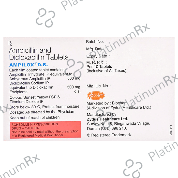 Ampilox DS 500/500mg Tablet 10s