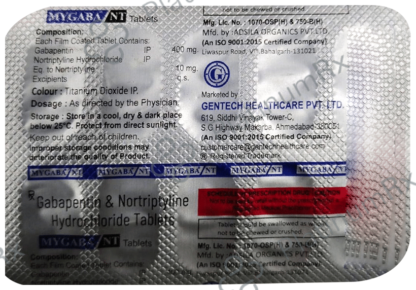 Mygaba NT 400mg/10mg Tablet 10 tablets