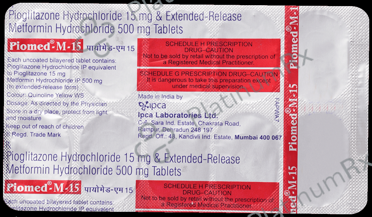 Piomed M 500/15mg Tablet ER 10s