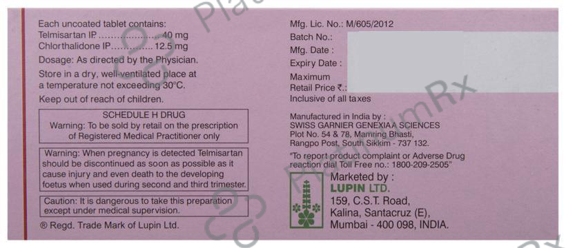 Telista CH 40/12.5mg Tablet 10s