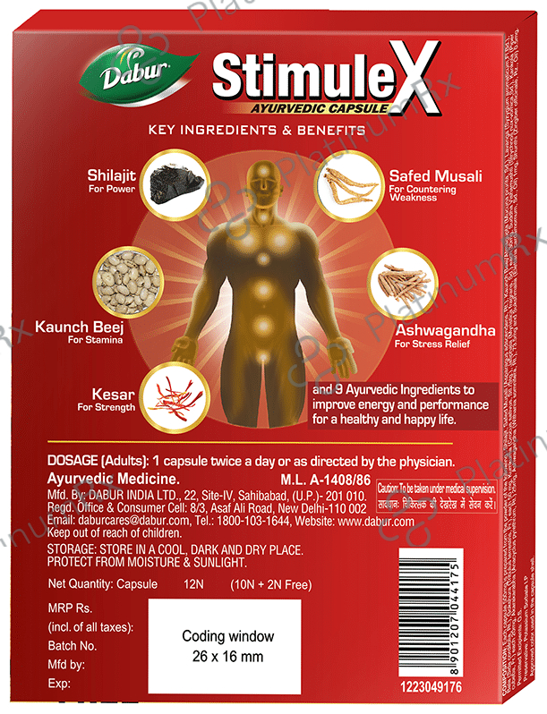 Dabur Stimulex Capsule for Physical Performance with 2 Capsule Free