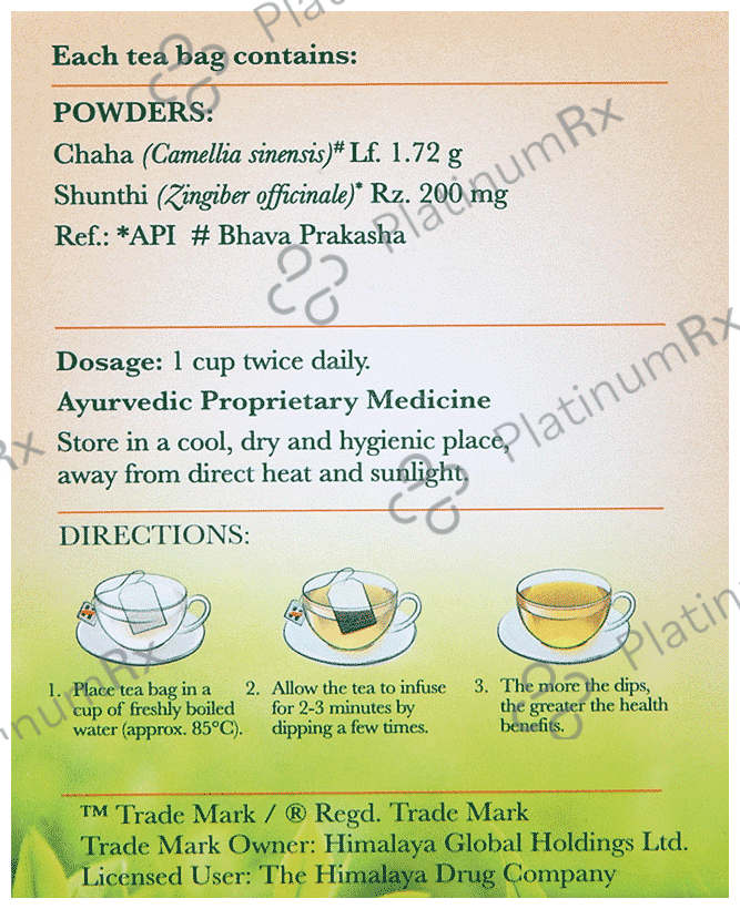 Himalaya Green Tea Sachet (2gm Each) Ginger 10 Sachets