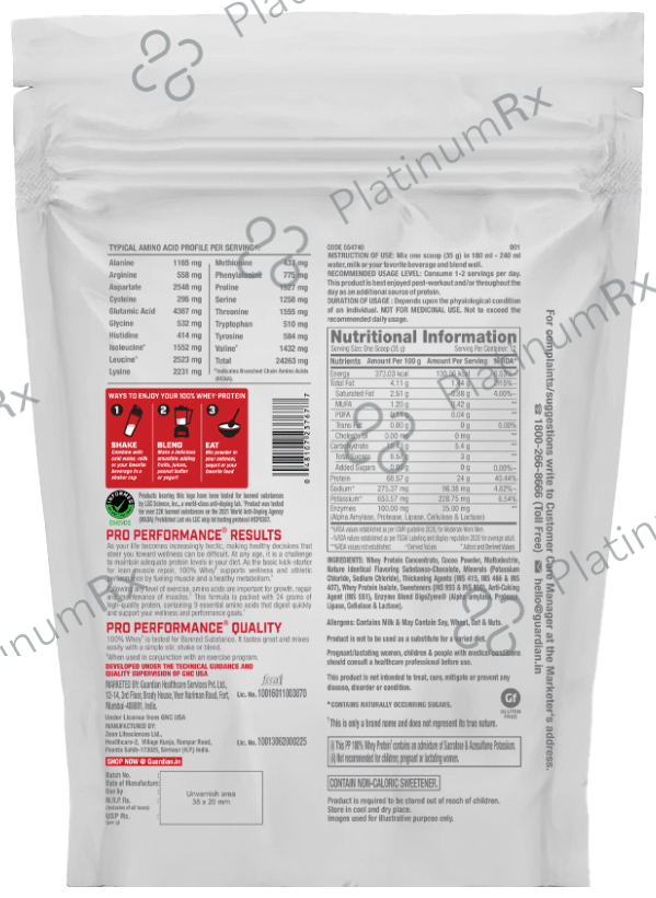 GNC Pro Performance 100% Whey Protein - With Digestive Enzymes & Electrolytes - For Metabolism & Lean Muscles Recovery - Flavour Powder Chocolate Supreme 450 gm