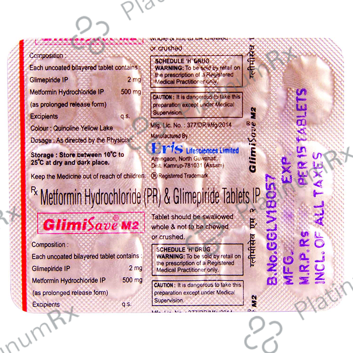Glimisave M 2/500mg Tablet PR 15s