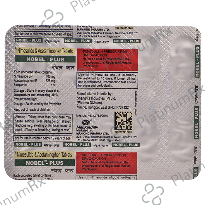 Nobel Plus 100/325mg Tablet 10s