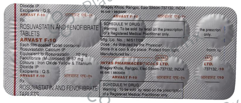 Arvast F 10/67mg Tablet 10s