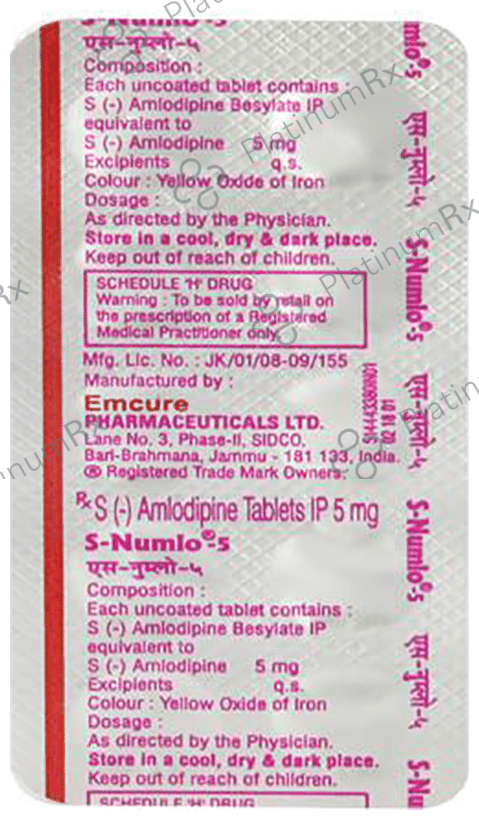S Numlo 5mg Tablet 15s