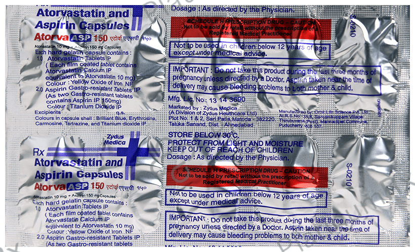 Atorva Asp 150/10mg Capsule 10s
