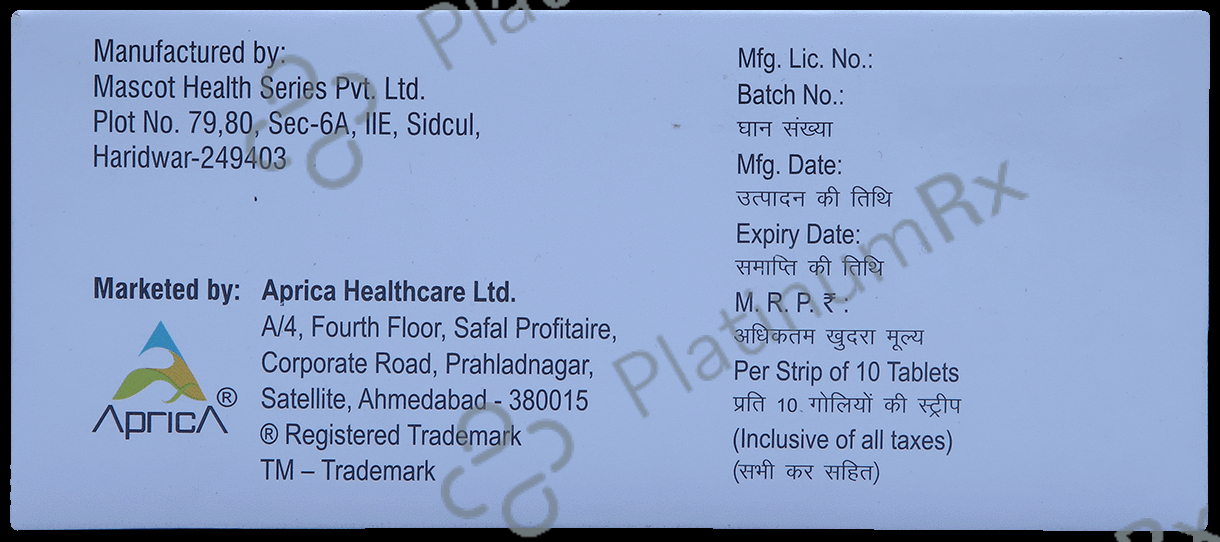 Zilda D 10mg/100mg Tablet