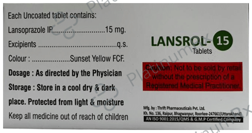 Lansrol 15 Orally Disintegrating Tablet Pineapple