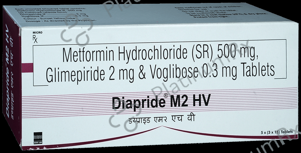 Diapride M2 HV 2/500/0.3mg Tablet SR 15s