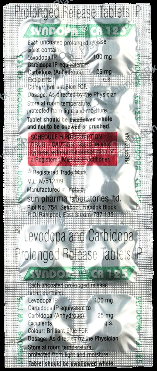 Syndopa CR 100/25mg Tablet PR 10s
