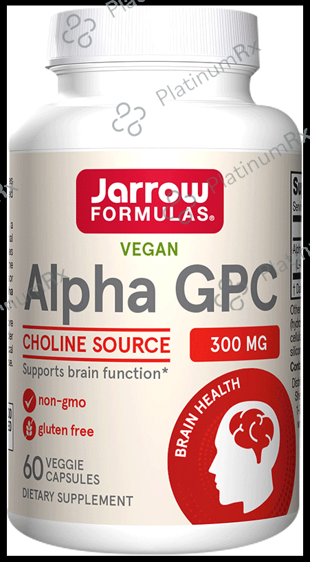 Jarrow Formulas Alpha GPC 300mg Capsule - Supports Brain Function
