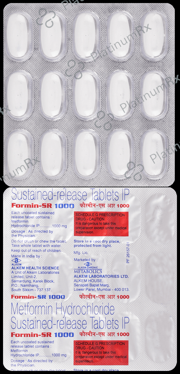 Formin SR 1000mg Tablet PR 15s