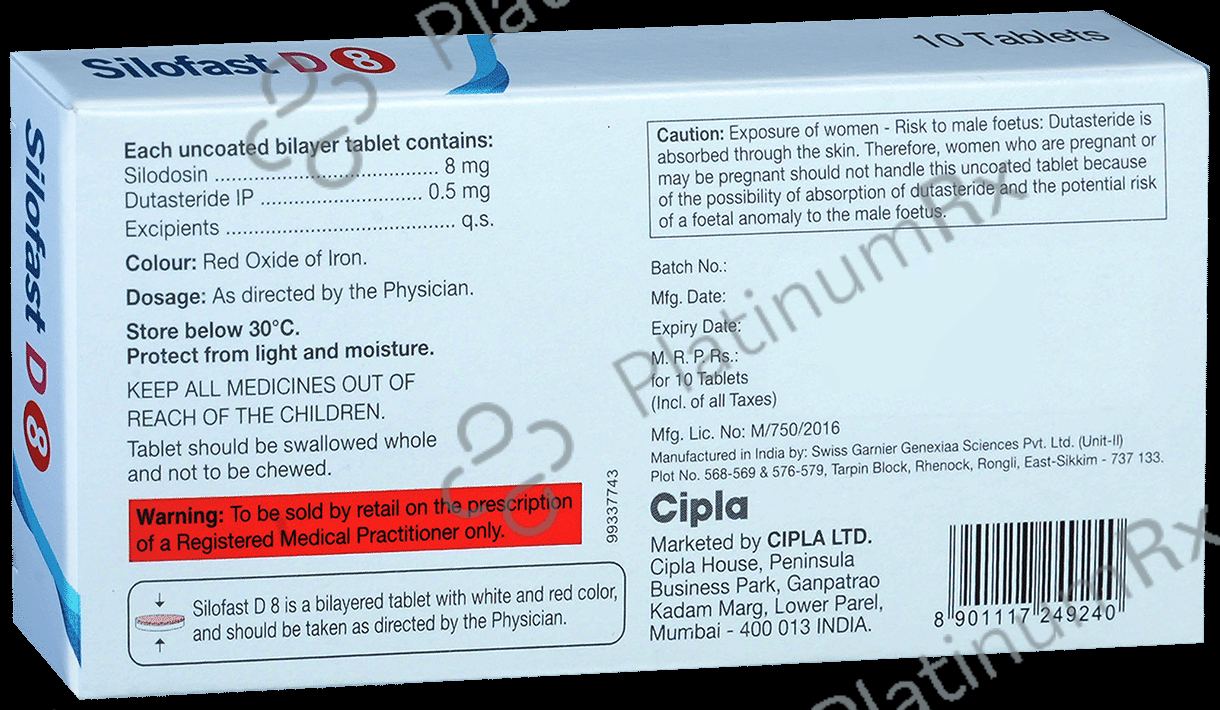 Silofast D 8/0.5mg Tablet 10s