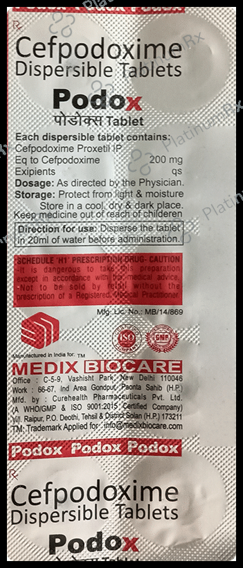 Podox 200mg Tablet 10 Tablet Medix Biocare