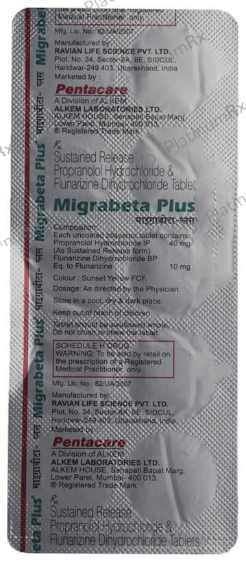 Migrabeta Plus 10/40mg Tablet 10s