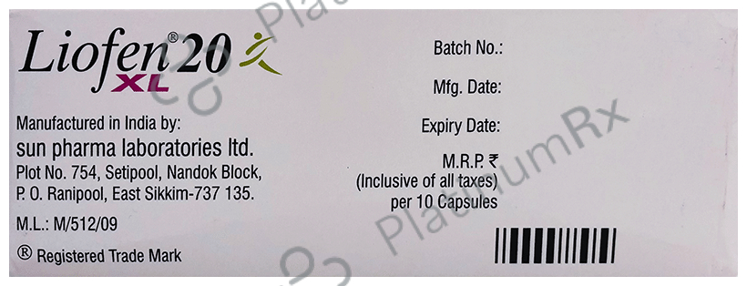 Liofen XL 20mg Capsule ER 10s