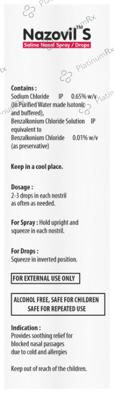 Nazovil S Saline Nasal Spray/Drops