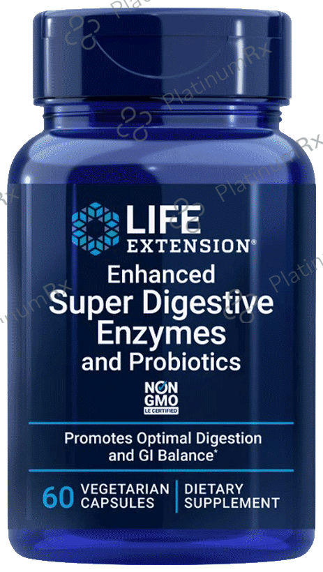 Life Extension Enhanced Super Digestive Enzymes & Probiotics - Vegetarian Capsule for Gut Health